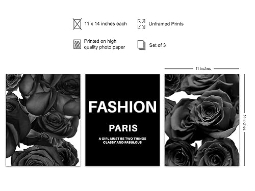 Miniatura 2 de Fashion Design Poster Set 11x14 - Glam Decor - Motivational Quotes - Bathroom, Office, Bedroom, Living Room - Luxury Gift for Fashionista Women -