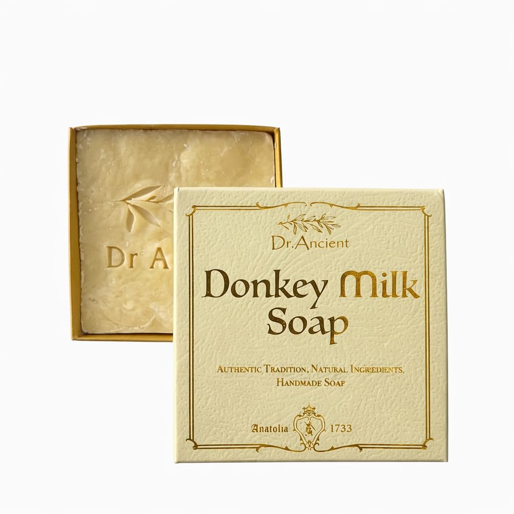 Mydło z mlekiem osła – Signature pudełko na prezent – ręcznie robione naturalne mydło z olejkami pielęgnacyjnymi – 140 g Premium Self-Care prezent