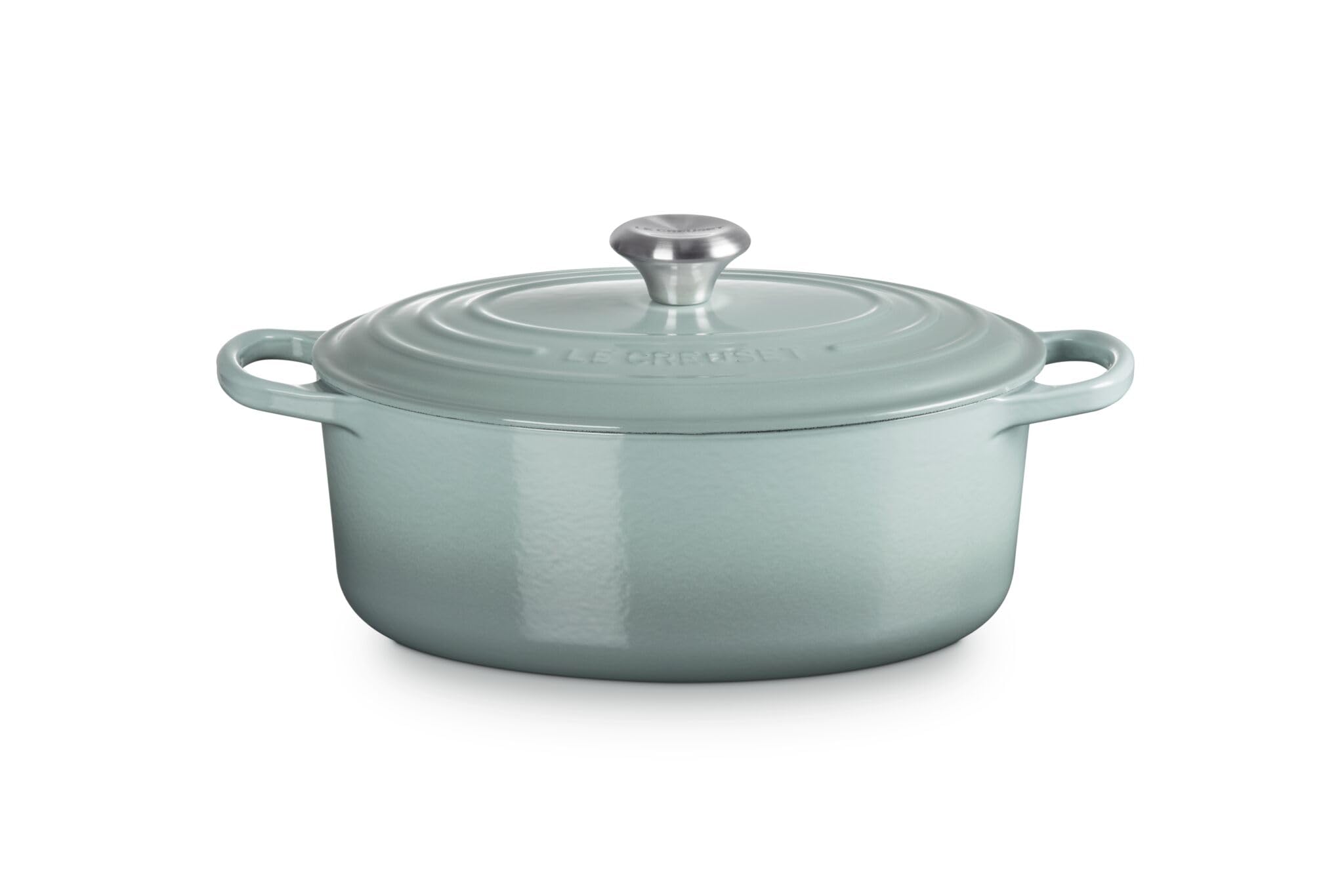 Le Creuset Cocotte en Fonte Émaillée Signature avec Couvercle, 29 cm, Ovale, 4.7 L, 4.675 kg, Sea Salt, 21178297174430