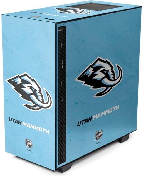 Skinit Decal Gaming Skin Compatible with NZXT H510 Compact ATX Mid-Tower Case - Officially Licensed NHL Utah Mammoth Distressed Blue Design