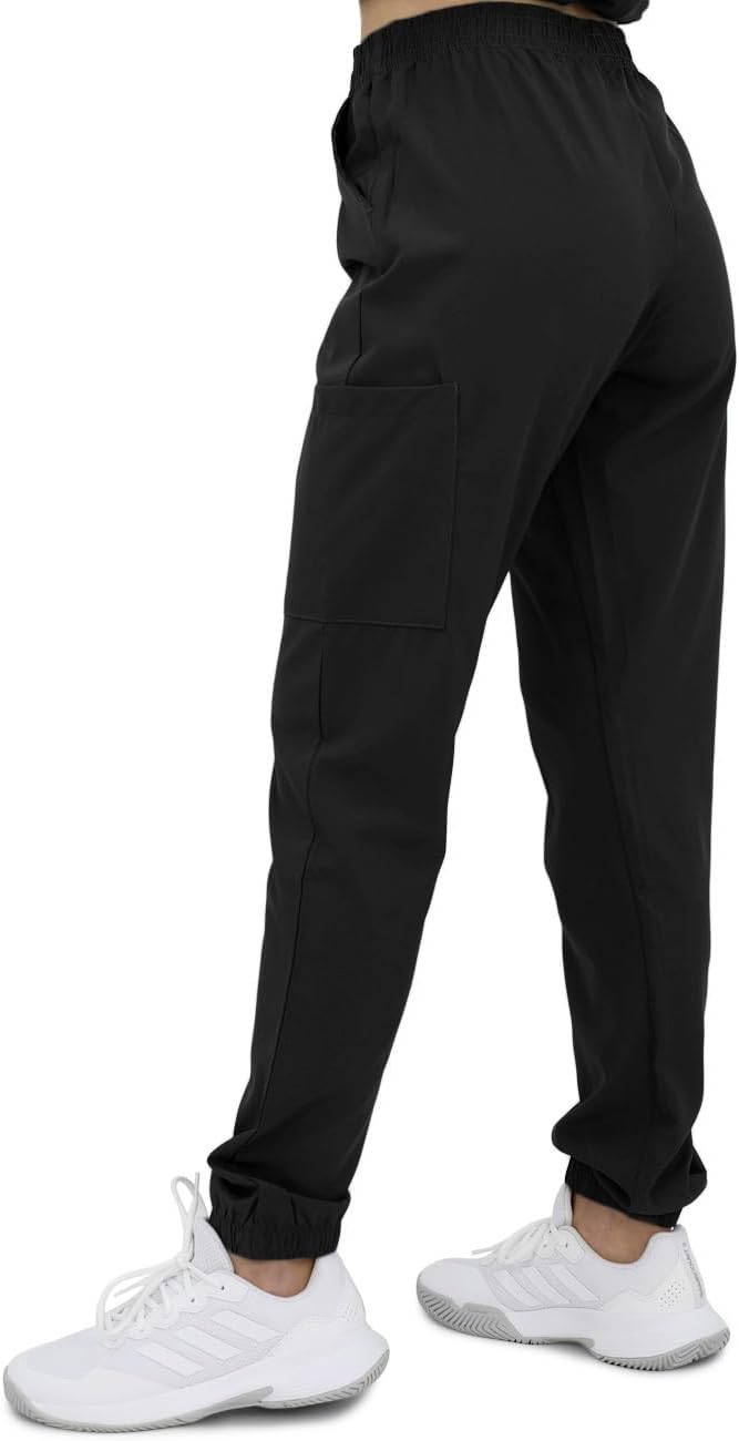 Green Town GT 4FLEX Athletic Slim Fit Jogger Top and Pant Medical Nursing Uniform Scrubs for Women Set (Small to XL)
