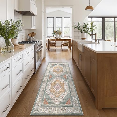 GENIMO 2x10 Non Slip Hallway Runner Rug, Machine Washable, Thin & Low Pile Lightweight for Kitchen, Laundry, Entryway, Bedroom & Living Room