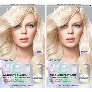 L’Oreal Paris Feria Multi-Faceted Shimmering Permanent Hair Color, Extreme Platinum, Hair Dye Kit, Pack of 2