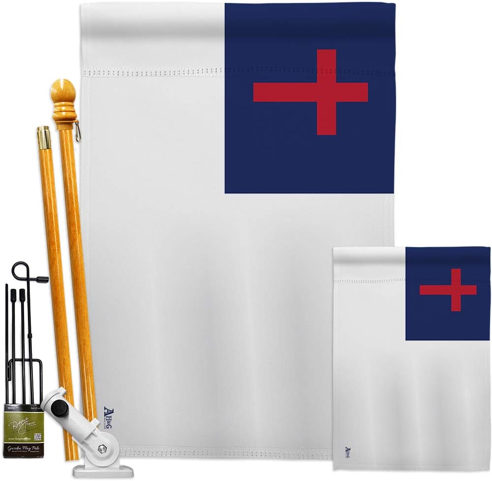 Christian House Flag Religious Faith Hope Grace Peace Dove Religion Easter Small Decorative Gift Yard Banner Made In USA 28 X 40