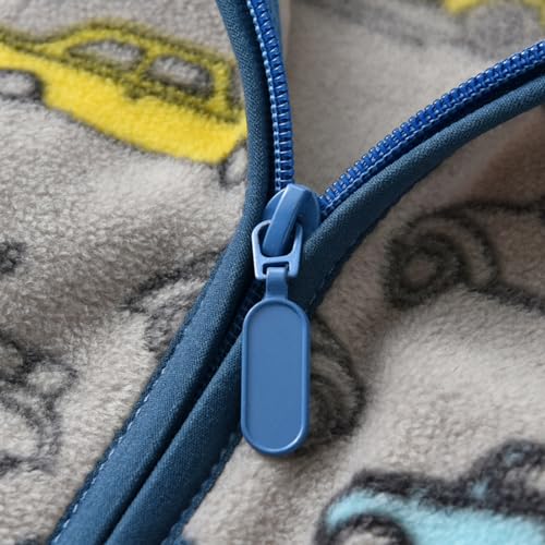 Image of Toddler Boys Girls Fleece Jacket Lightweight Fall Spring 2-12 Years | Soft Anti-Pilling Fleece, Easy Zip-Up, Hand-Warm Pockets, Windproof Stand Collar, Wear Alone or as Layer, Ideal for School