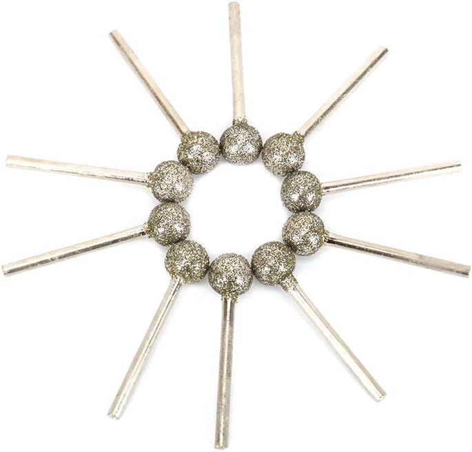 25Pcs 1/4”(6mm) Shank Diamond Grinding Head/Diamond Coated Inverted cone Head Rotary Grinding Burrs/Grinding Head Rotary Tools For Abrasive(Inverted Cone)