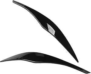 1Pair Black Headlight Eyelid Eyebrow Trim For BMW 3 Series