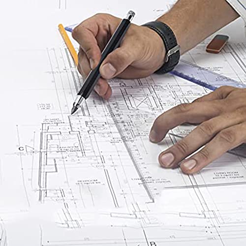Matita da disegno in metallo da 5,6 mm con 4 mine
