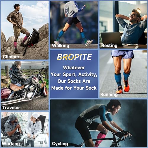 Image of bropite Toeless Compression Socks for Women&Men-2 /3 Pairs Open Toe Compression stocking Support 15-20mmhg Knee High Circulation