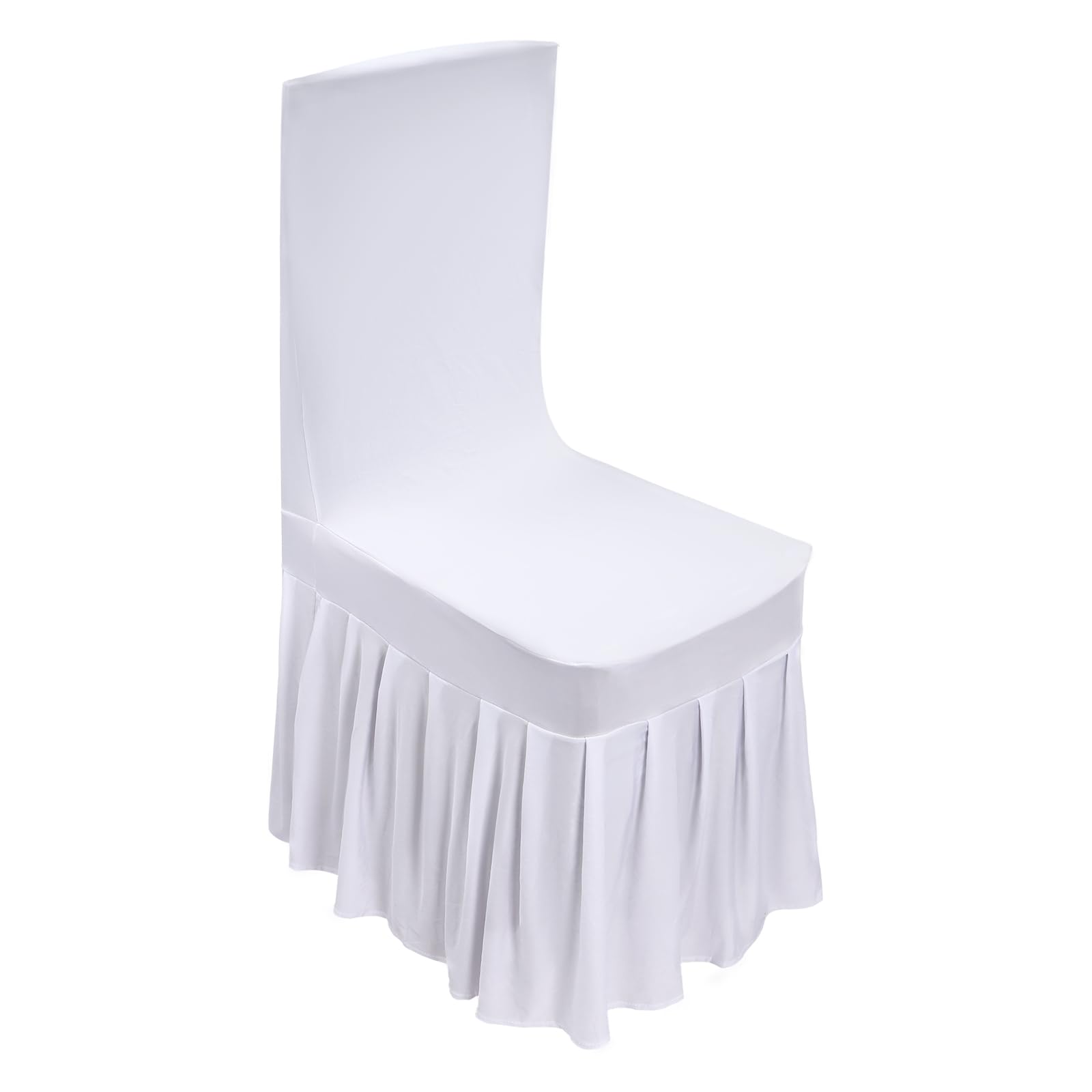 30 Stück Stuhl Slipcover, Stretch Esszimmer Stuhl Slipcover mit Rock, Universeller Esszimmerstuhl Schonbezug, Stuhlabdeckungen für Hochzeit Party, Weiß