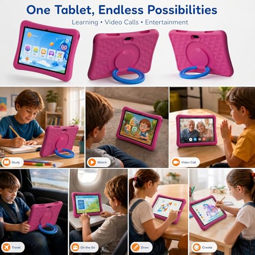 Kids Tablet 10 Inch Android Tablet for Kids Comes with a Shock-Resistant Protective Case, 8GB RAM 32GB ROM Tablets Supports 1TB MicroSD, 6000mAh Battery Dual Cameras 5G Wifi6 Android Tablets with Case by ATOZEE - Used condition - Image 8