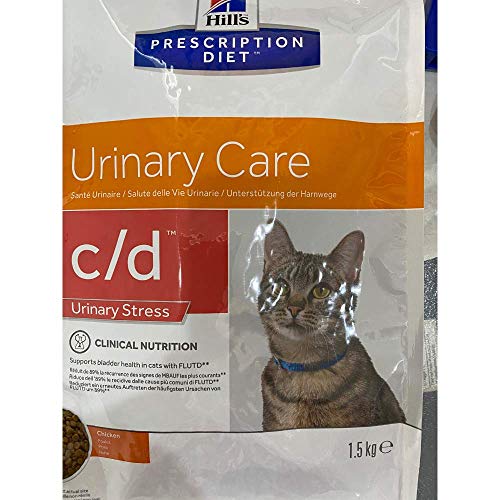 HILL'S PRESCRIPTION DIET Feline C/D Stress Harnpflege, Trockenfutter für Katzen, Huhngeschmack, 1,5 kg Cover