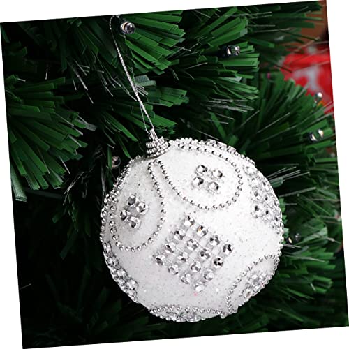 Nolitoy 4Pcs Christmas Balls White Decorations Christmas Tree Ornaments Colorful Decor Balls White Mini Christmas Foam Balls Shatterproof Balls Ornaments Christmas Baubles Foam #TOP1