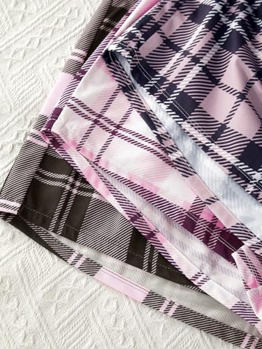 Image of WDIRARA Women's 3 Pack Plaid Letter Graphic Pajama Shorts Lounge Shorts | Elastic Waist ,Comfortable,Home Living,Sleepwear