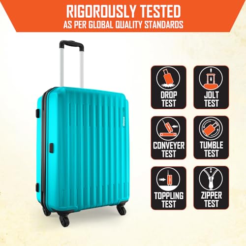 Image of Safari Genius Alley Set of 2 (Cabin + Medium) Trolley Bags Hard Case Polypropylene, 4 Wheels, 360 Degree Wheeling Luggage, Travel Bag, Suitcase for Travel, Trolley Bags for Travel, Scuba Blue