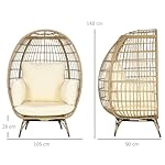 Outsunny Rattansessel in Korbform Khaki