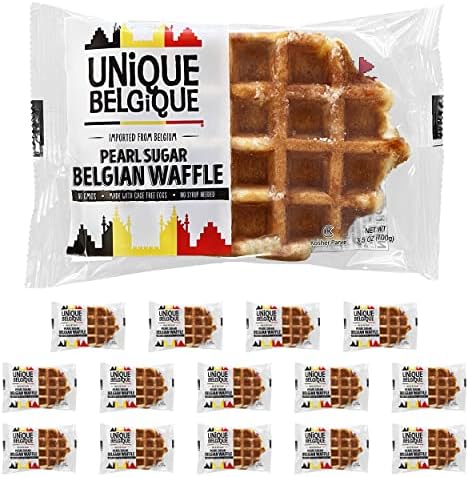 Authentic Imported Pearl Sugar Belgian Waffles (Traditional, [15x] 100g Waffles)