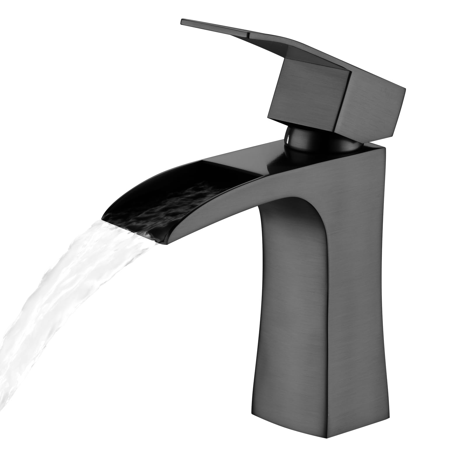 Bathroom Sink Mixer Taps, Waterfall Taps for Bathroom Sink Square Modern Cloakroom Faucet