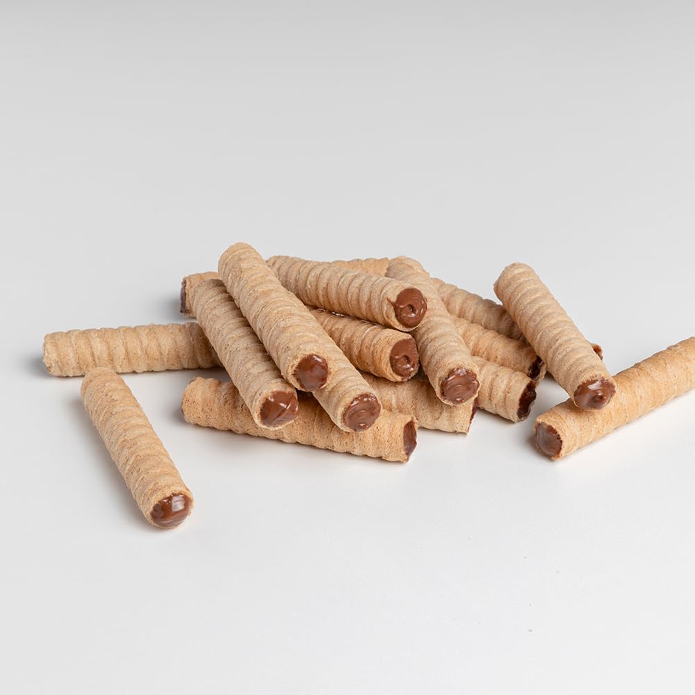Pirucream Bites Thin & Crunchy Bite-Sized Rolled Wafers with Chocolate Hazelnut Cream Filling, 7 oz Each Pack of 12, Crispy Wafer Snack Made with Italian-Inspired Recipe, Ideal for Snacking, Sharing and Coffee Breaks