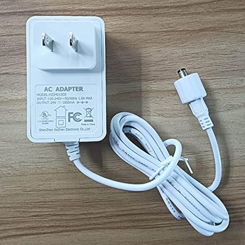 24V Power Supply with Waterproof Cable Cap 1.5A"UL Listed" 36W AC DC Switching Power Adapter (Output 24 Volt 1.5 Amp) Wall Transformer for DC24V LED Strip Lights (4.92Ft Cord, 2.1mm * 5.5mm, White) Cover