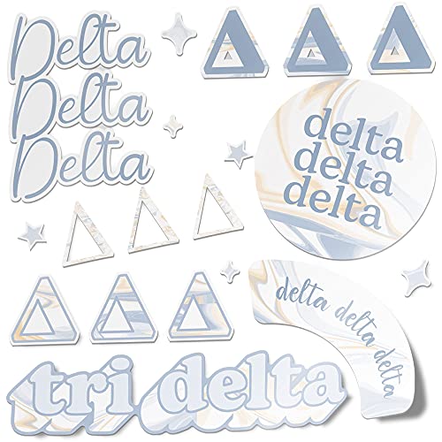 Desert Cactus Delta Delta Delta Sorority Sticker Tri-Delta Sheet Vinyl Decal Laptop Water Bottle Car Scrapbook (Marble Sheet)