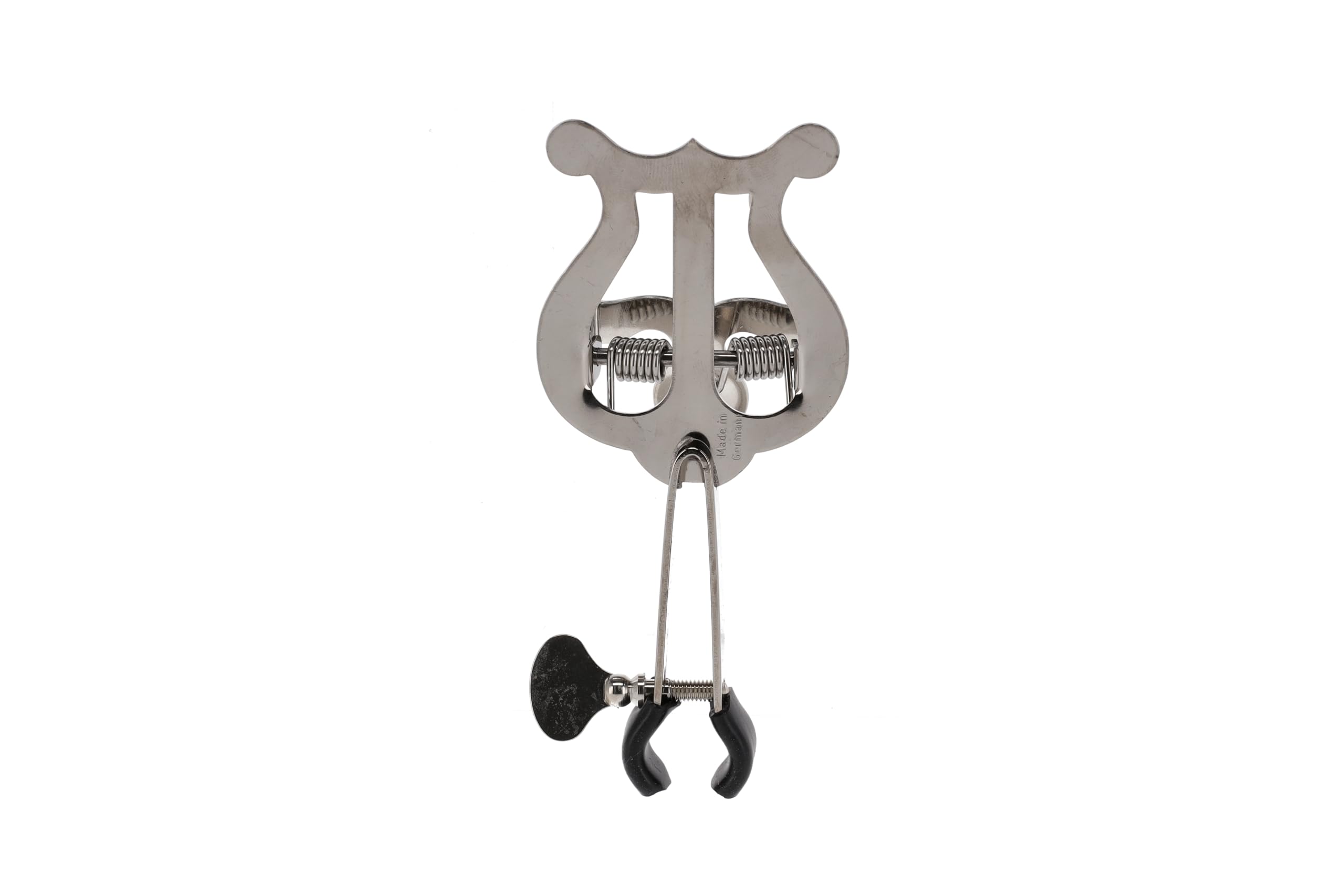 GEWA Marching Music Holder Trumpet - Nickel Plated - Small Lyra - 1 Pusher - With Clamp