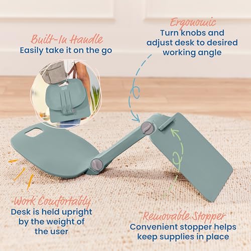 Image of ECR4Kids The Surf Folding Portable Lap Desk, Flexible Seating, Sage
