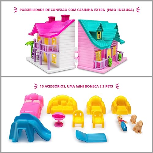 Casinha de Boneca Doce Lar - Frente Rosa 6019