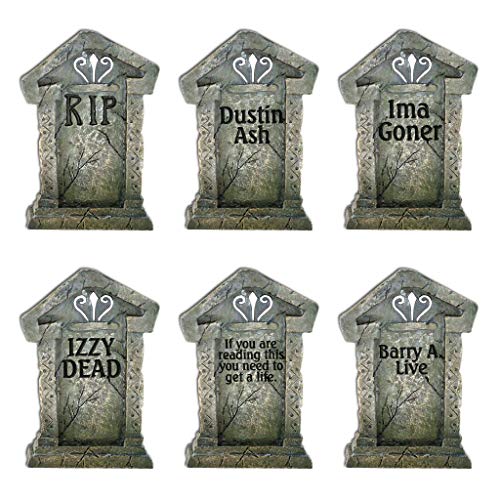 VictoryStore Yard Sign Outdoor Lawn Decorations - Fake Tombstones Graveyard Gravestones - Halloween Yard Decoration - Set of 6, 21.3 inches X 14.8 inches