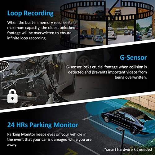 REXING S1 Pro Dash Cam 3-Channel Front,Rear,Cabin 1080P+1080p+1080p, 3 LCD, Built-in 64g Memory,GPS,Infrared Night Vision, Parking Monitor, APP, WiFi, 170°Angle, Loop Recording, Sony Sensor
