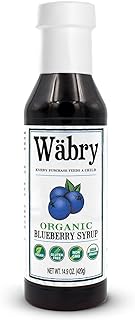 Wäbry Blueberry Syrup – 14.9oz (420g), Natural Fruit Flavor Organic Snow Cone Syrup for Drizzling on Shaved Ice, Waffles, Ice Cream & Lattes, Non-GMO, Dye-Free Vegan Syrups, 12 Servings Per Bottle