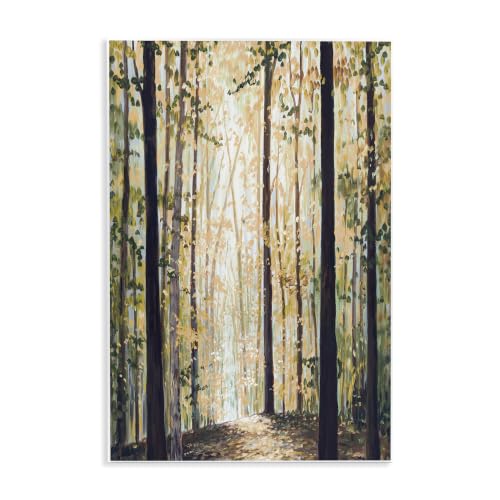 Yellow Leaf Greenwood Hiking, 13 x 19 Inch Mounted Print on Wall Plaque