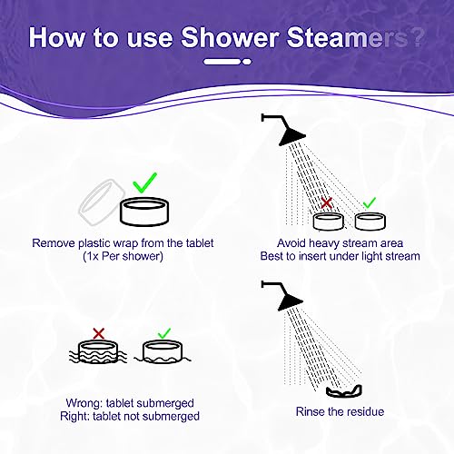 Image of SWCANDY Shower Steamers Aromatherapy Travel Essentials Birthday Gifts for Women, Lavender 8 Pcs, Bath Bombs Shower Bombs with Natural Essential Oils, Relaxation Home SPA