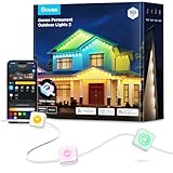 Govee Permanent Outdoor Lights 2, 50ft RGBIC Outdoor Lights with 36 LED Lights, IP67 Waterproof, 100 Scene Modes with 40lm White for Outdoor Decorations, Works with Alexa, Google Assistant, White