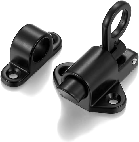 Miniatura 3 de 3 paquetes de pestillos de cierre automático negros, pestillo de perno de resorte, cerradura de puerta de resorte, cerradura automática de seguridad