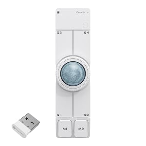 Keychron Nape Pro ワイヤレストラックボールマウス ホワイト 25mmトラックボール