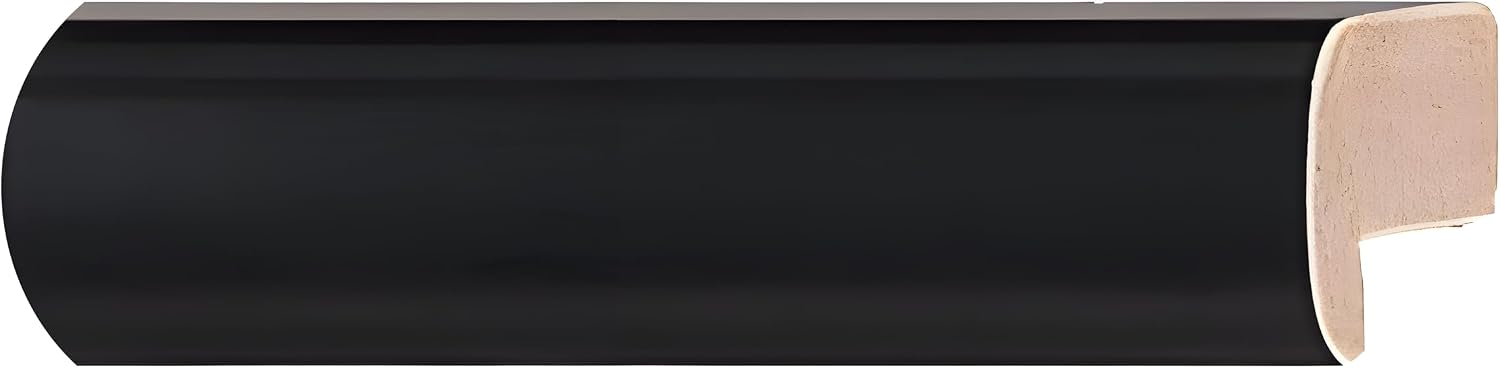 CountryArtHouse Picture Frame Moulding (Wood) 18ft bundle - Contemporary Black Finish - 0.5" width - 3/8" rabbet depth