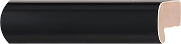 CountryArtHouse Picture Frame Moulding Wood 18ft bundle - Contemporary Black Finish - 0.5" width - 3/8" rabbet depth