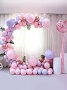 Polyvinyl Chloride (Pvc) Samanth Creations | Round Arch Balloon Decoration Stand-Round Shape-White Colour With Masking Tape (148 Cm Diameter),13 Pcs gallery image