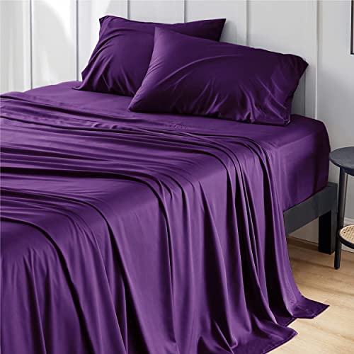 Bedsure Queen Sheet Set, Rayon Derived from Bamboo, Cooling Sheets,