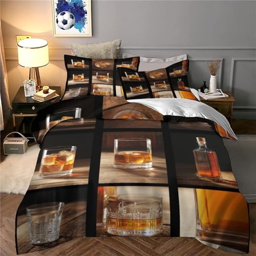 Housse de couette verre à whisky 3D en microfibre super king - 6