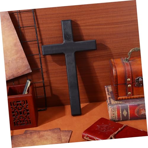 Cruz de madera negra DOITOOL ligera para colgar sin dañar pared 6
