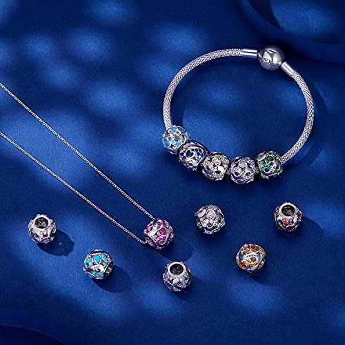 Voroco September Birthstone 925 Sterling Silver Infinity Love Heart Charm Openwork Bead For Bracelets And Necklaces With 5A Cubic Zirconia, Birthday Mothers Day Jewelry Gifts For Women & Girls #TOP4