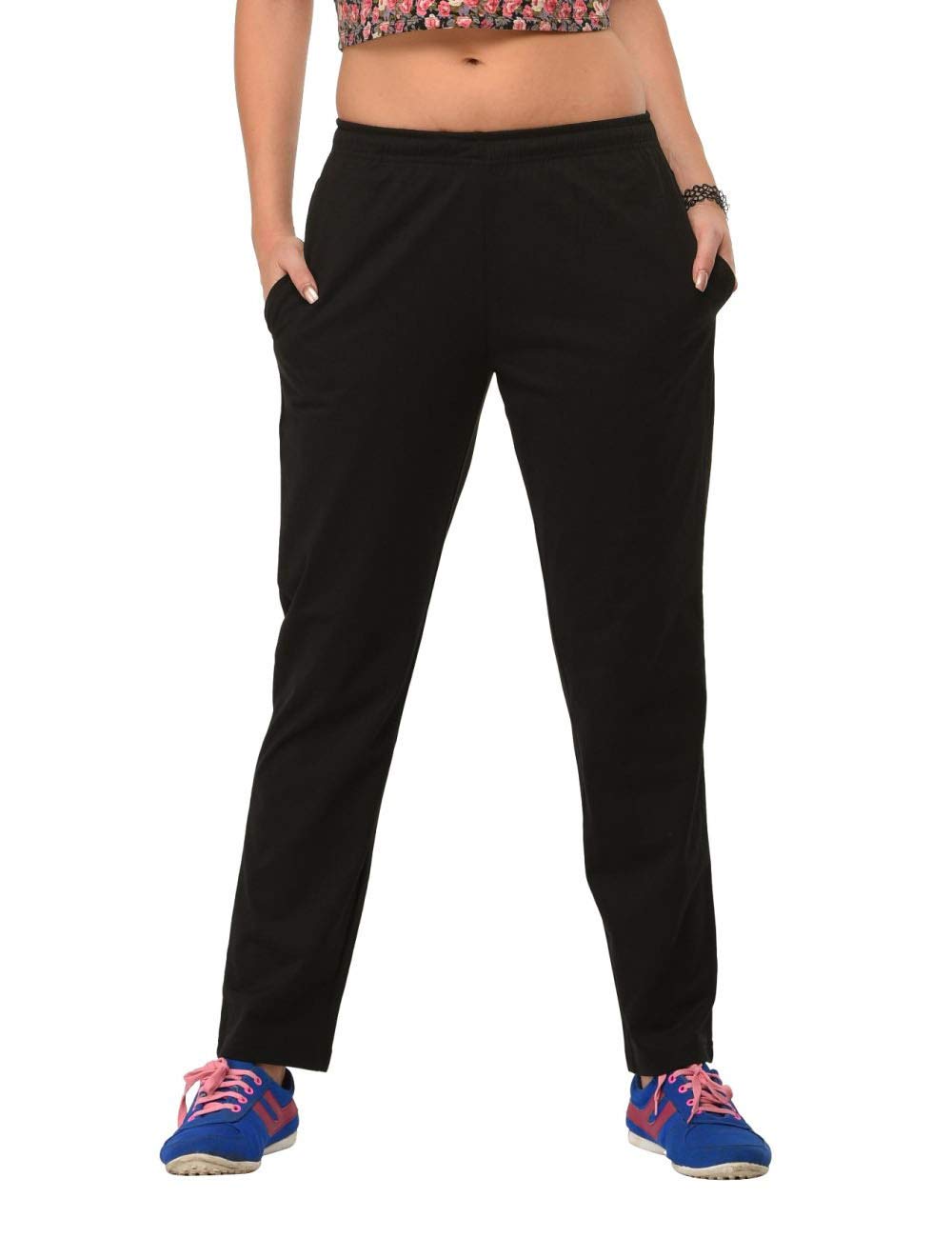 frenchtrendz Women's Regular Fit Rayon Poly Pull On Track Pants, Lower, Sports Trouser,Night Pants, Joggers for Lounge and Gym Wear-picture-55