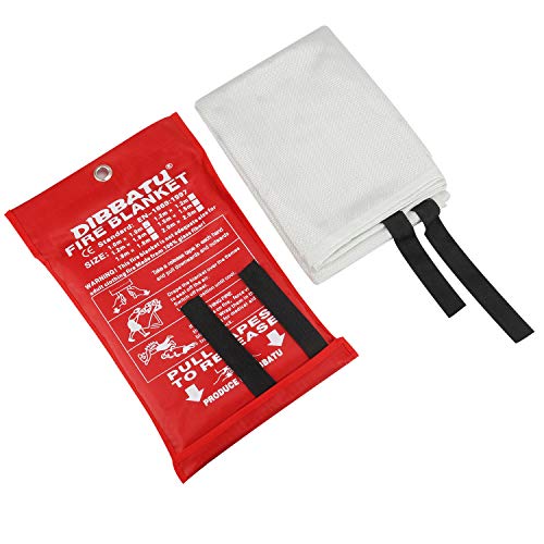 DIBBATU Fire Blanket Emergency for Kitchen, Suppression Flame Retardent Safety Blanket for Home, Schooll, Fireplace, Grill, Car, Office, Warehouse (4 Pack)