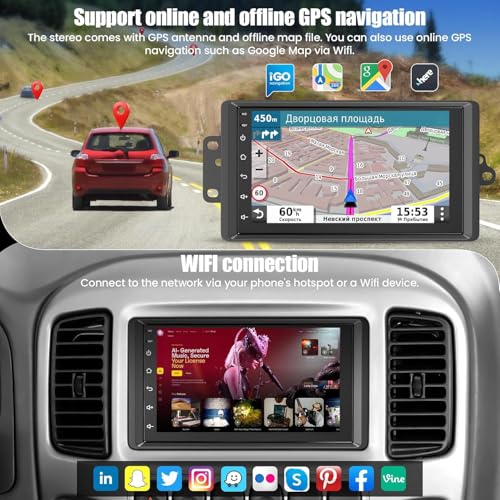 Image of 4G+64G Car Radio for 2003-2006 Chevrolet Chevy Silverado Impala Tahoe /GMC Sierra Yukon, 8-core 7 inch IPS Touch Screen Car Stereo Build-in GPS, CarPlay /Android Auto, Backup Camera /DSP /SWC, Android 15