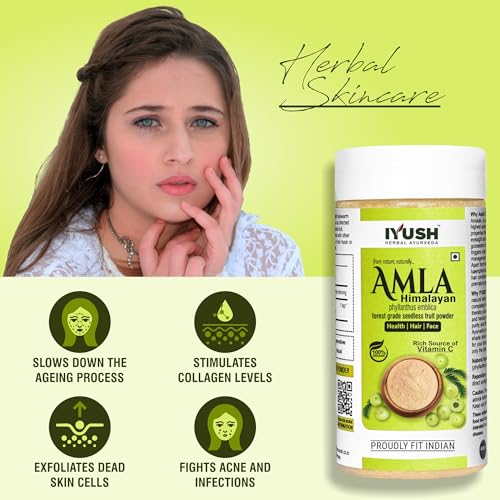 Image of IYUSH Herbal Ayurveda Wild Himalayan Amla Powder or Eating- 250gm | Amla Powder for Hair Growth Organic | Indian Gooseberry |