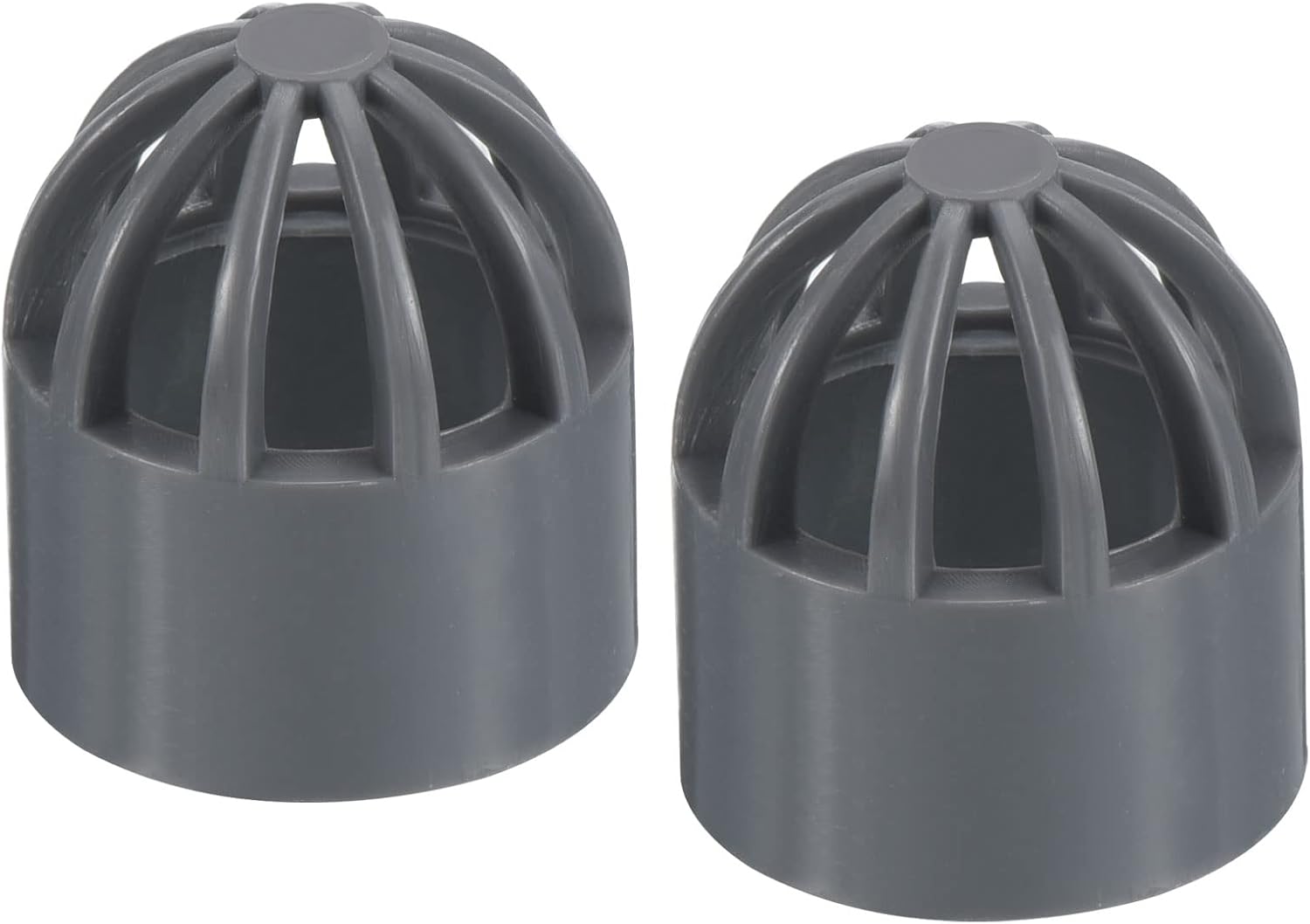 PATIKIL 20mm ID Atrium Drain Grate Cover, 2 Pack Round Outdoor UPVC Sewer Drain Pipe Fitting Adapter for Drainage System, Gray
