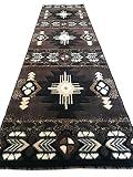 Concord Global Trading Southwest Native American Runner Area Rug Chocolate Brown Design C318 (2 Feet