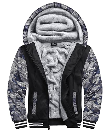 Jacketown Hoodies For Men Wool Jacket Fleece Line Fashion Hoodies & Sweatshirts (025-Black,L) #TOP11